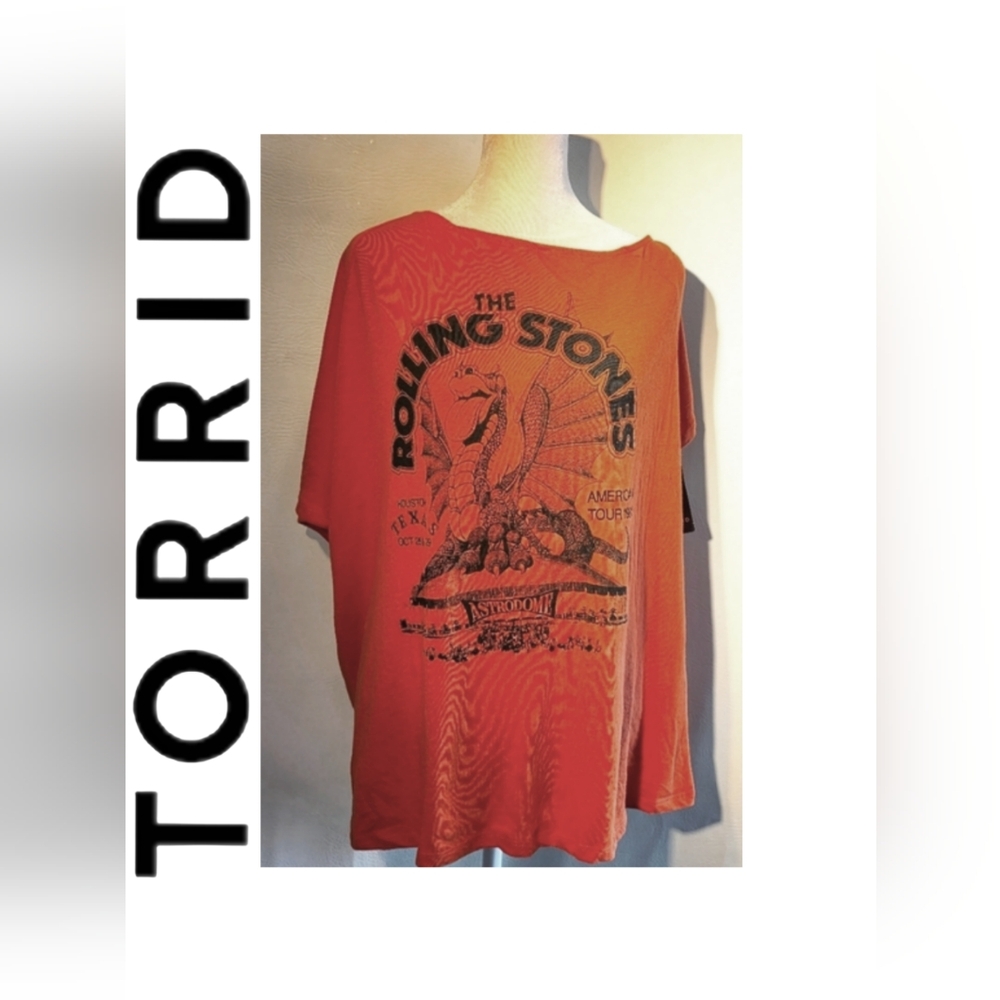 NWT Torrid Rolling Stones American Tour 1981 Orange Womens Plus Size T-s…